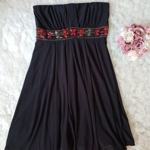 White House Black Market strapless black dress